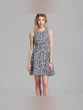Theory Maydra Printed Lace Mini Dress EUC